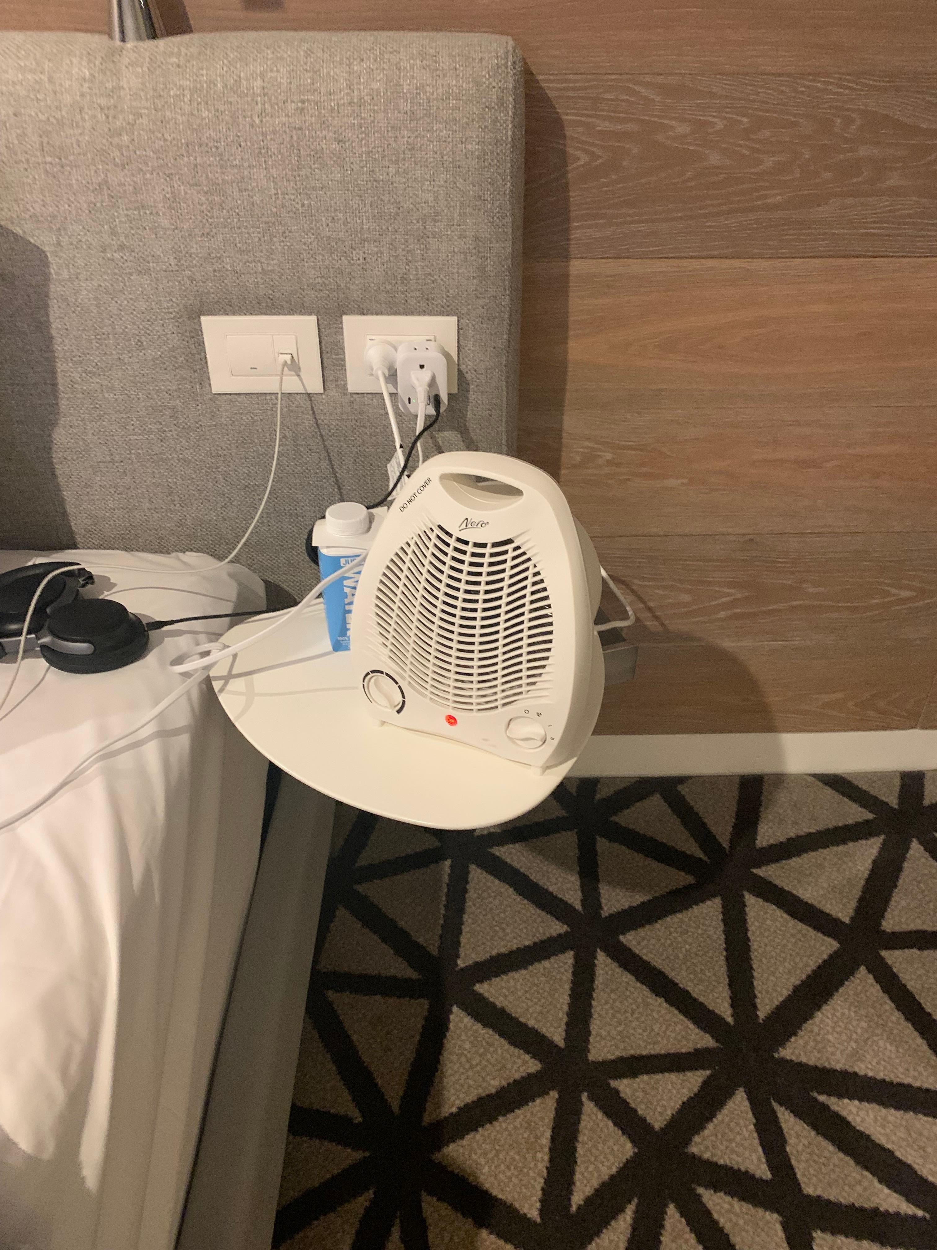 Portable heater - the only working heat I had. 