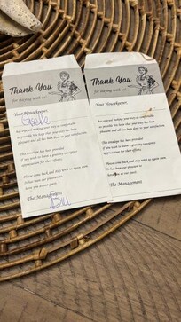 These are the envelopes left on the kitchen table with food and stuff smeared on them. Throw it away before the new one goes out!