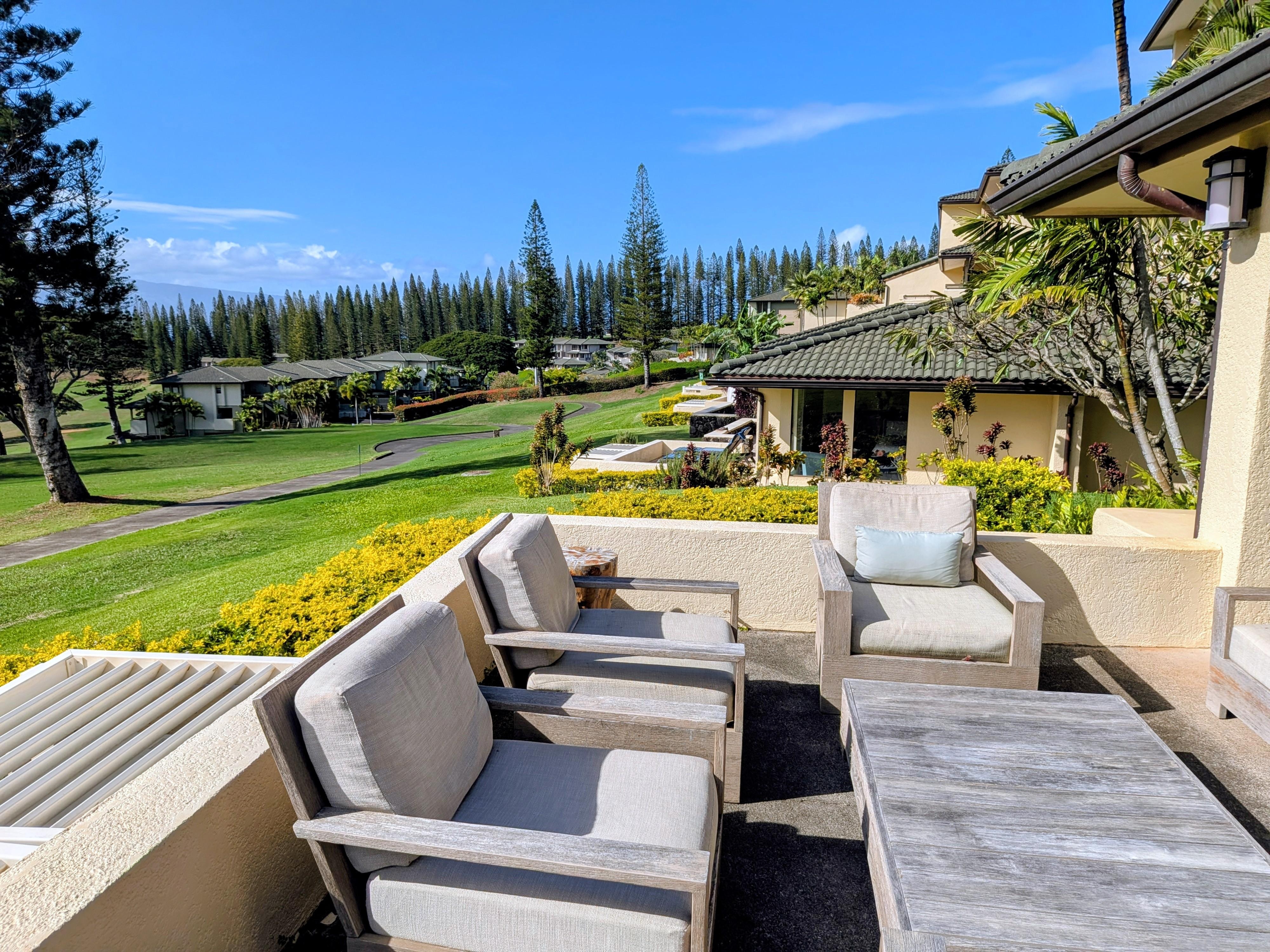 Cushions nice but need washing, some were moldy. But great view.