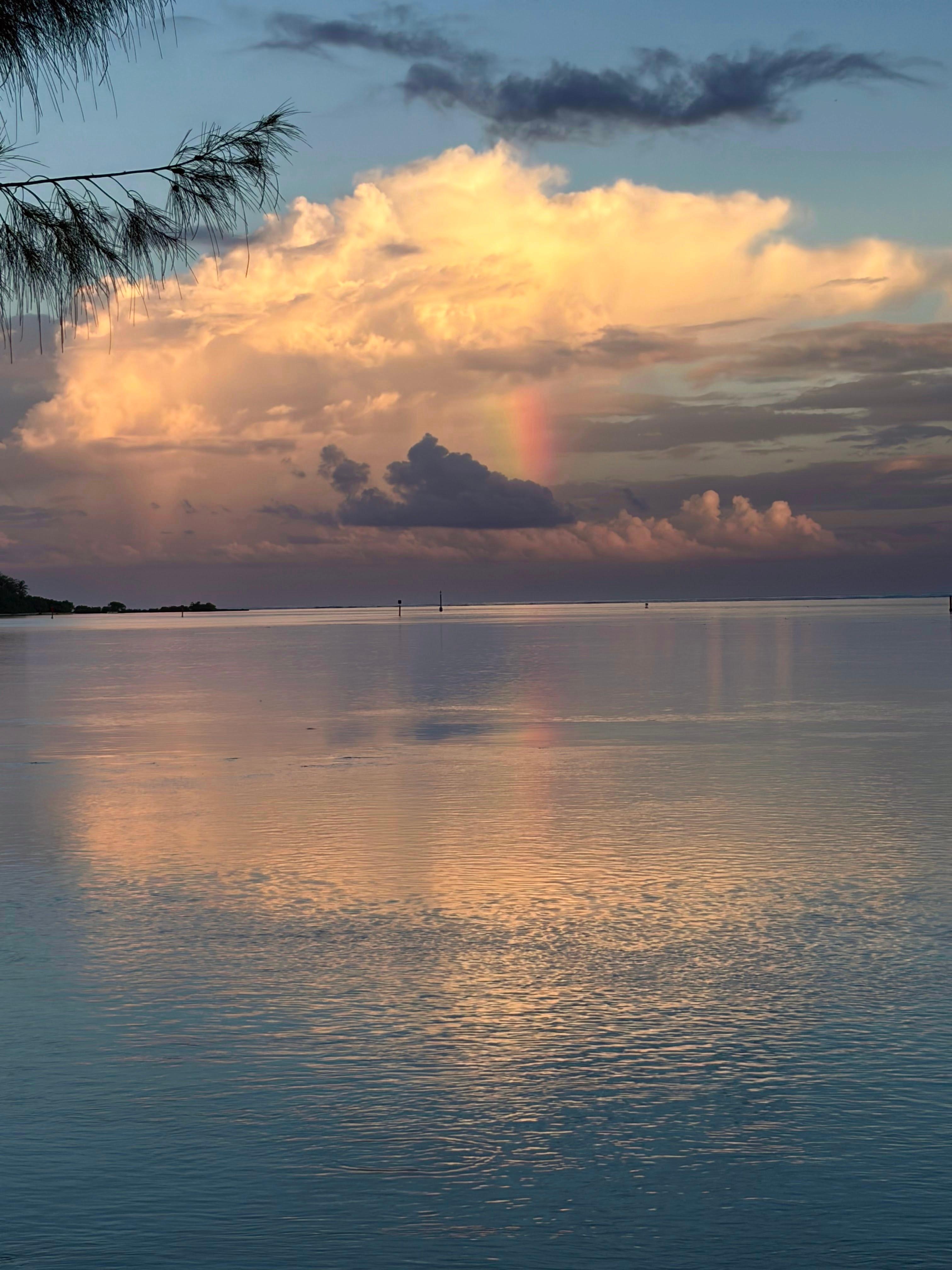 vertical rainbow at sunrise