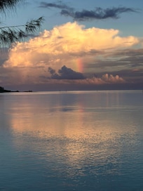 vertical rainbow at sunrise