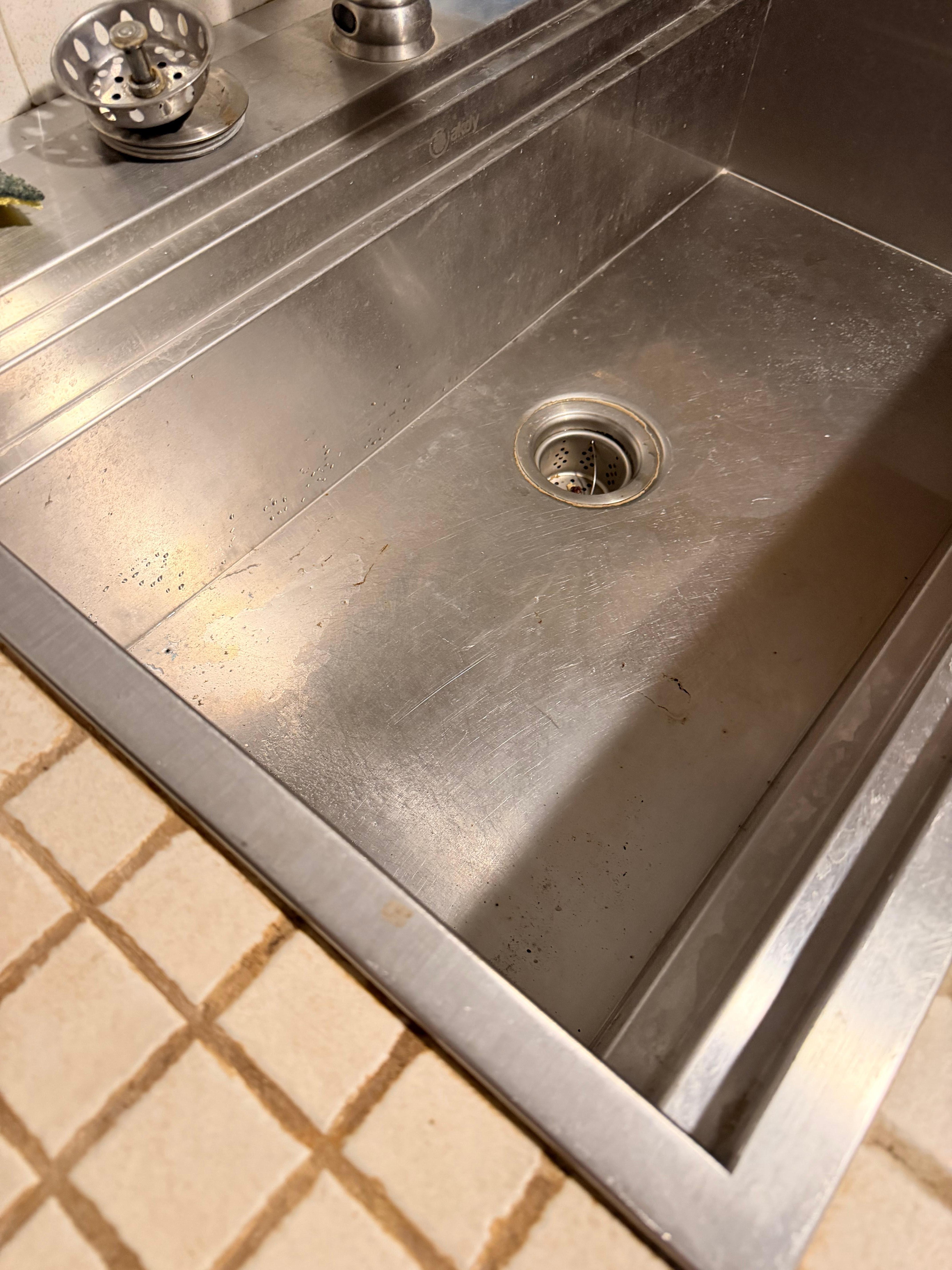 The sink was filthy.