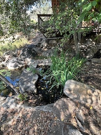 Cascading ponds below deck