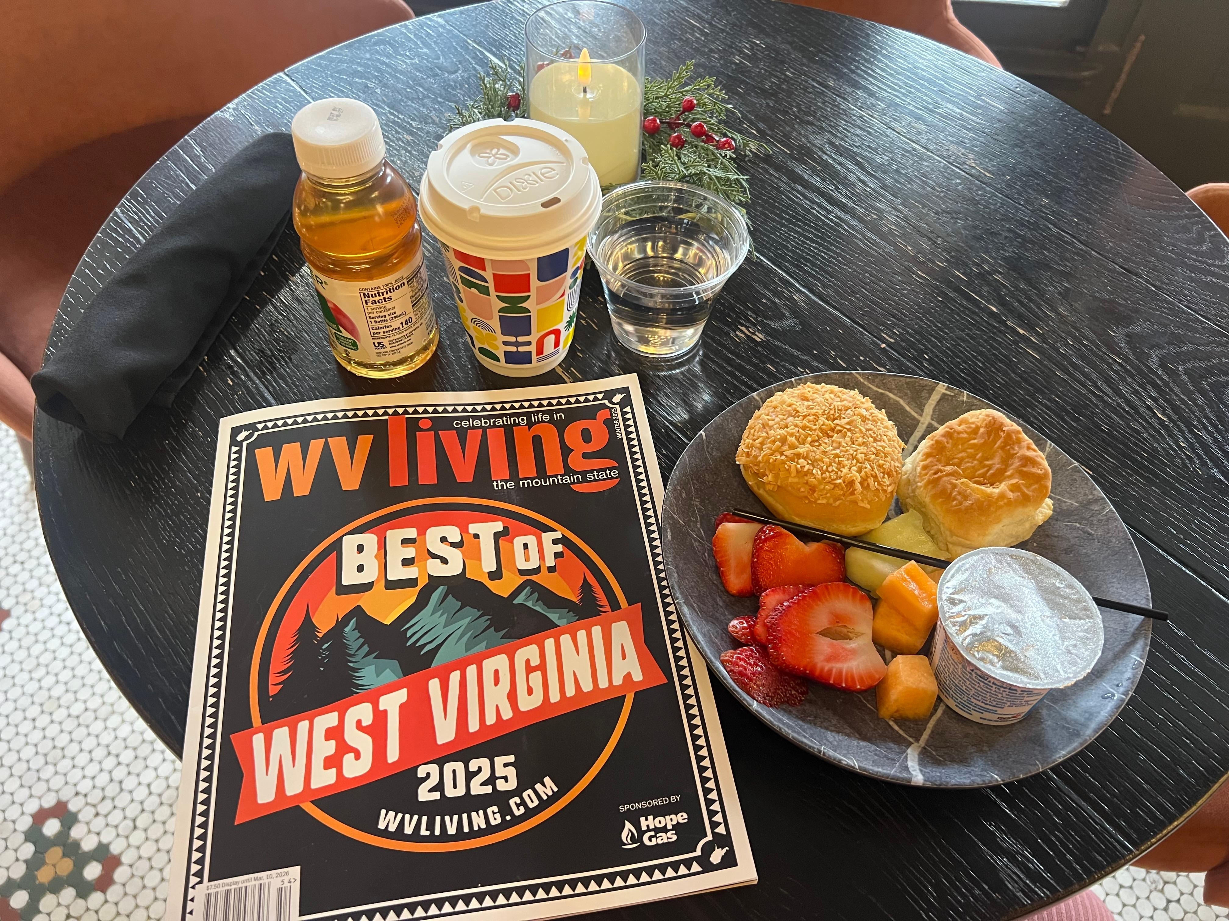 Yummy breakfast buffet in the charming hotel lobby 
