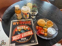 Yummy breakfast buffet in the charming hotel lobby