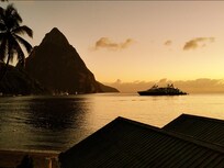 Sunset with a cruise ship