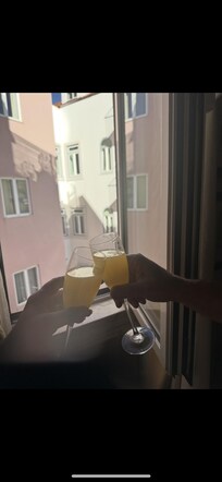 Beautiful mornings overlooking courtyard