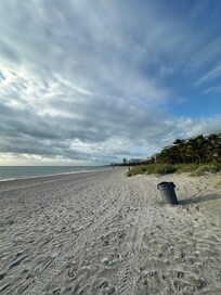 The beach is about an 8 minute walk thru beautiful trees