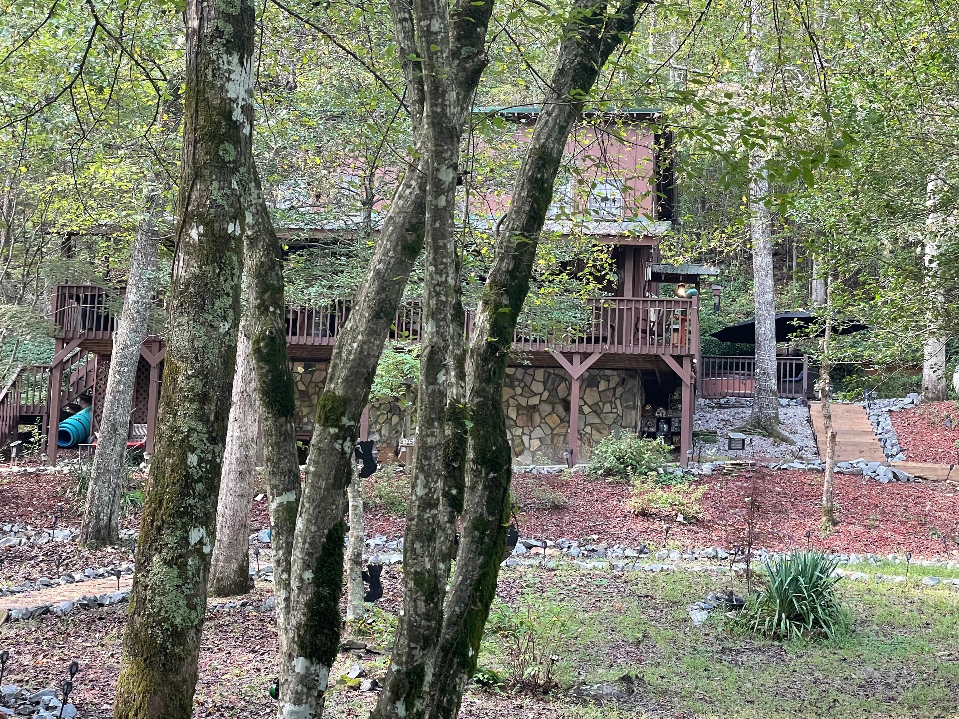 Looking at the cabin from creek side.