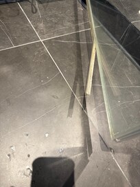 Broken seal. Water was not contained in this shower. Six of us had to share one shower.