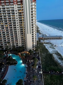 View of pool from balcony