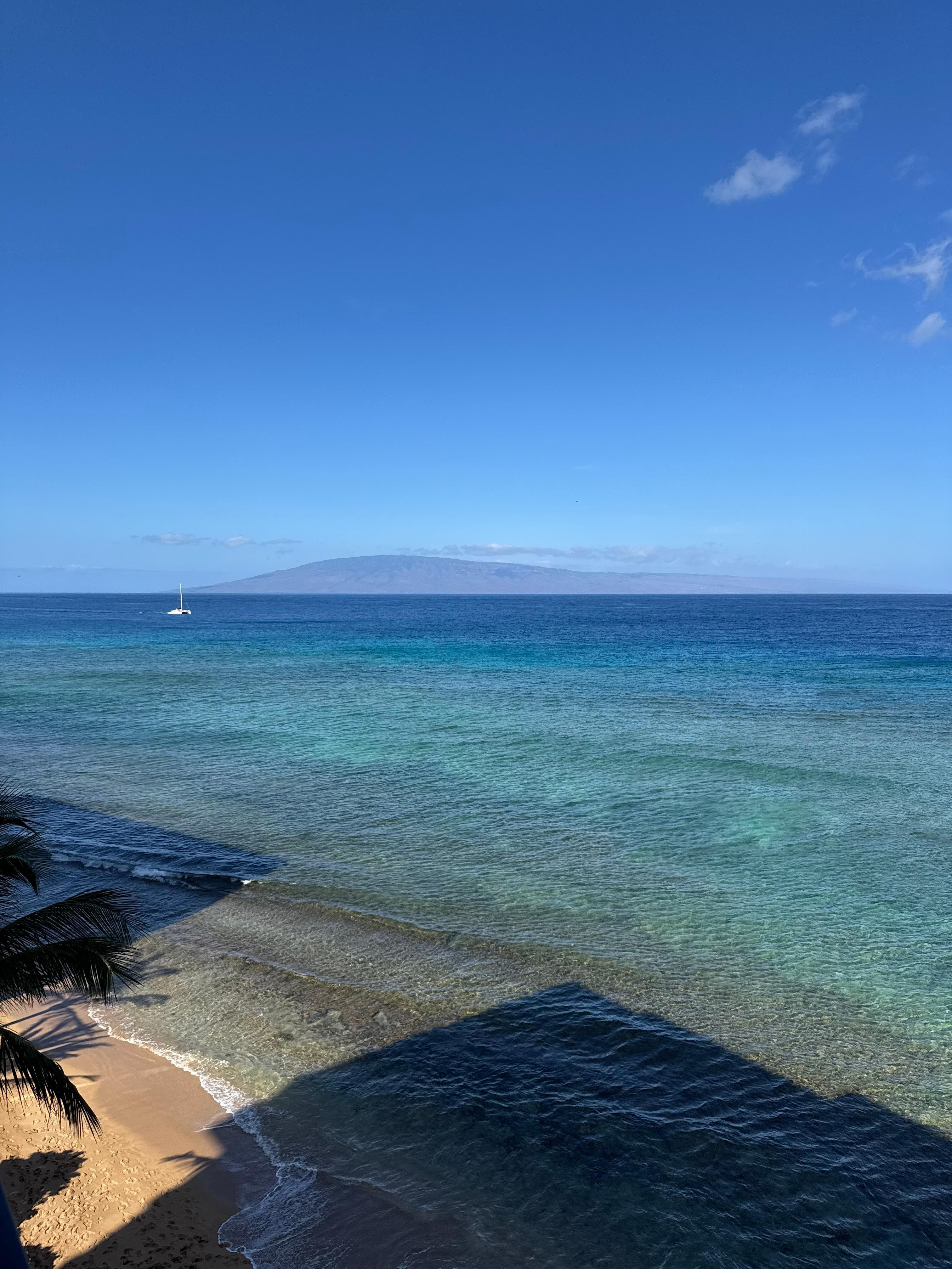 Looking down from balcony. This is low tide. 