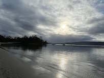 The view from the beach behind the park.