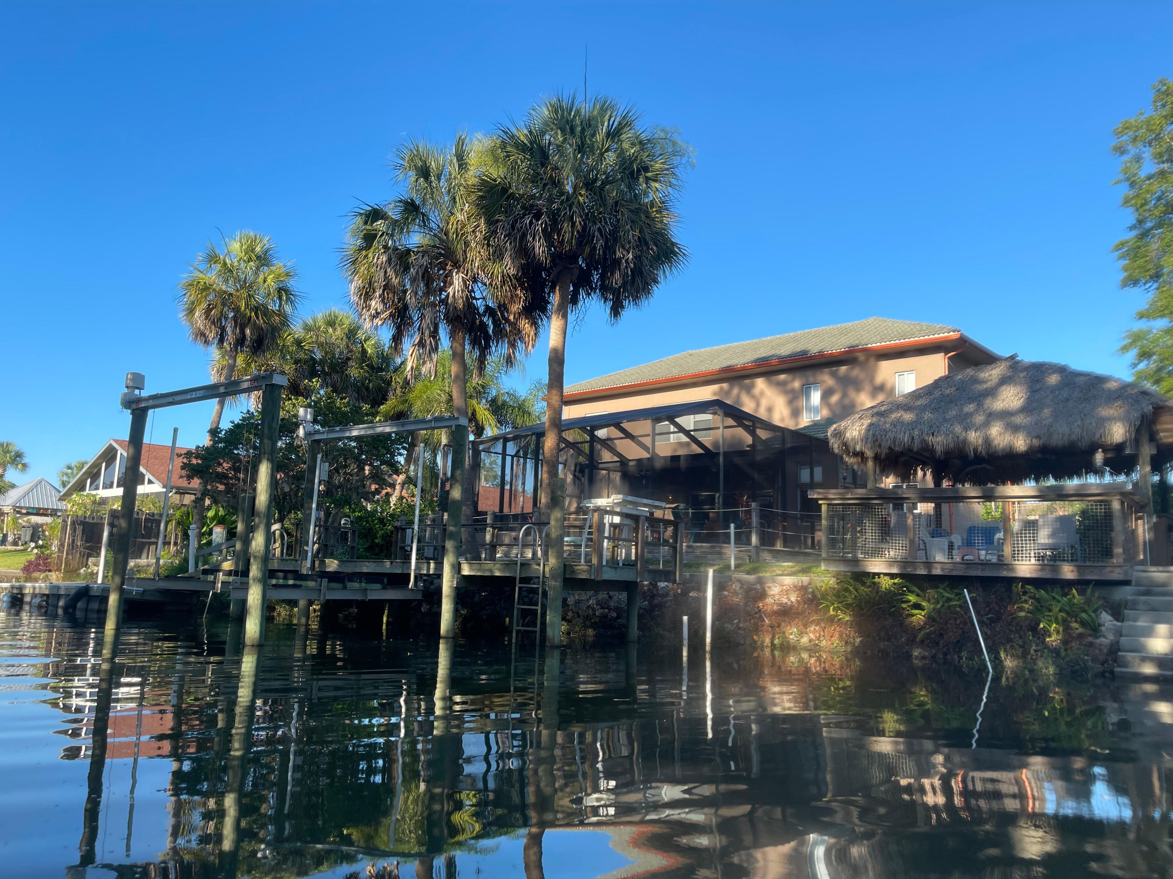 The back of the property from the kayak. 