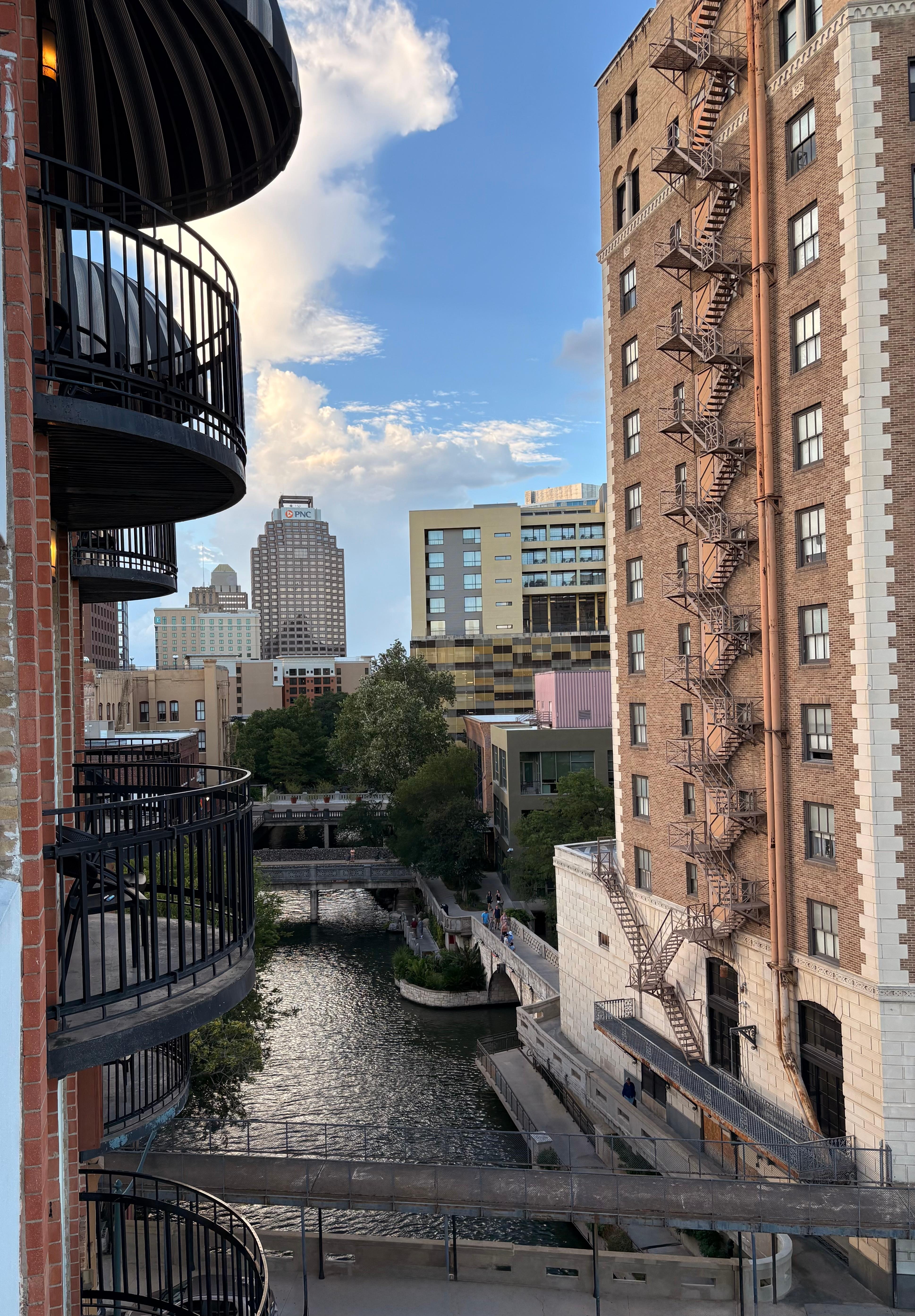 View of Riverwalk from our balcony.
