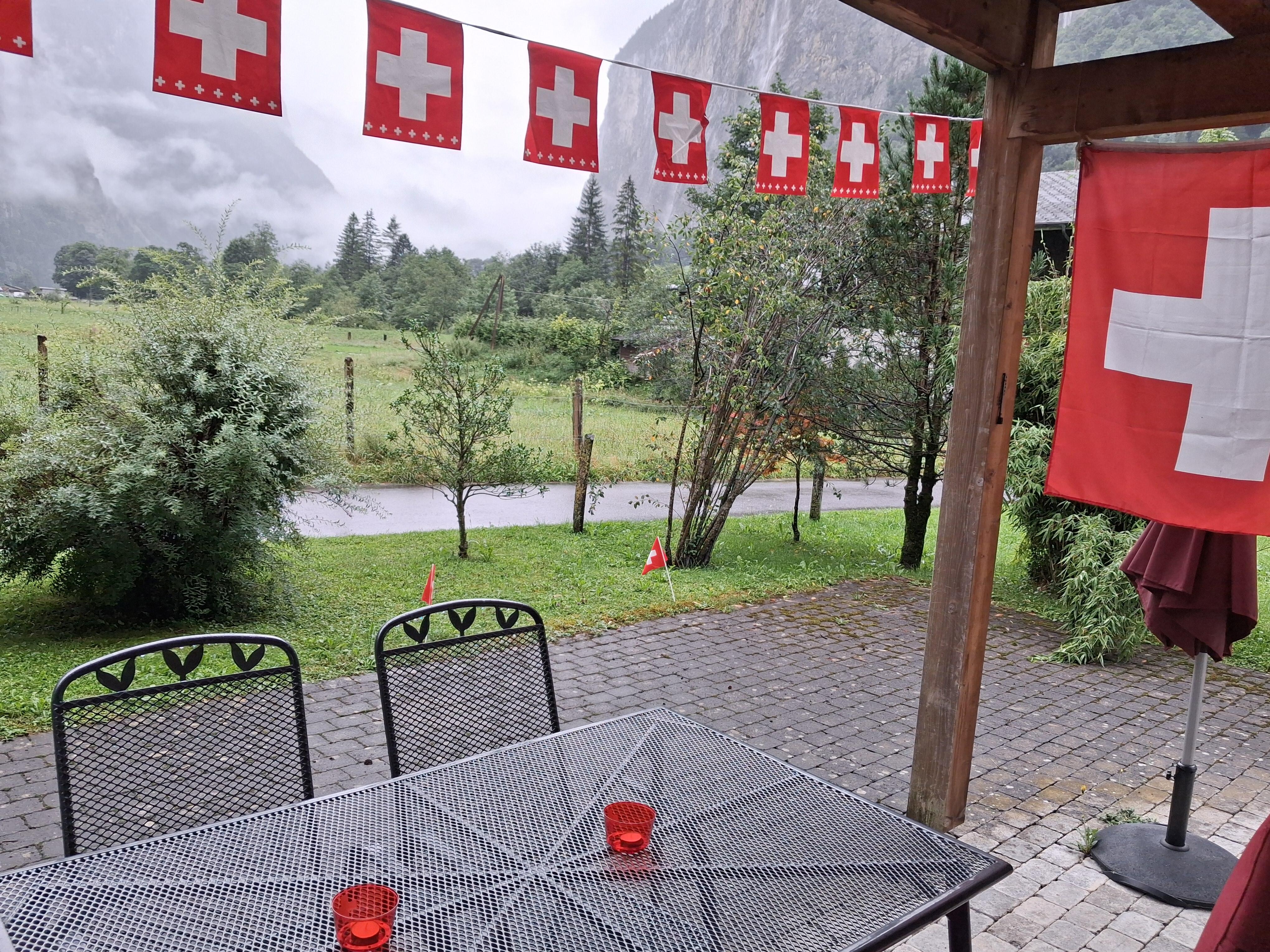 We decorated for Swiss National Day (1st August).