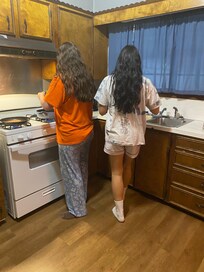 Cooking breakfast in the kitchen was nice, it was spacious