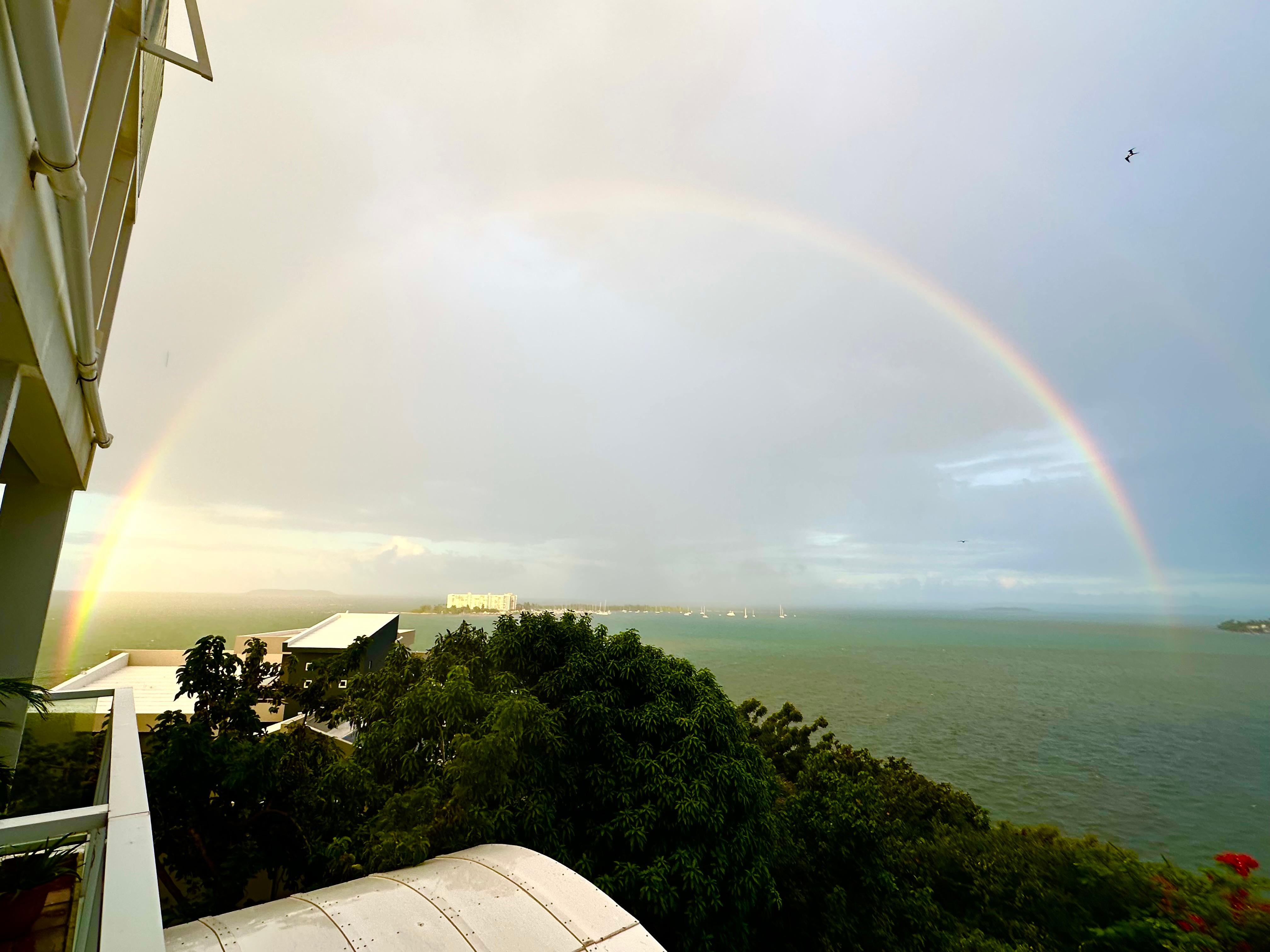 God’s promises: rainbow from sunroom