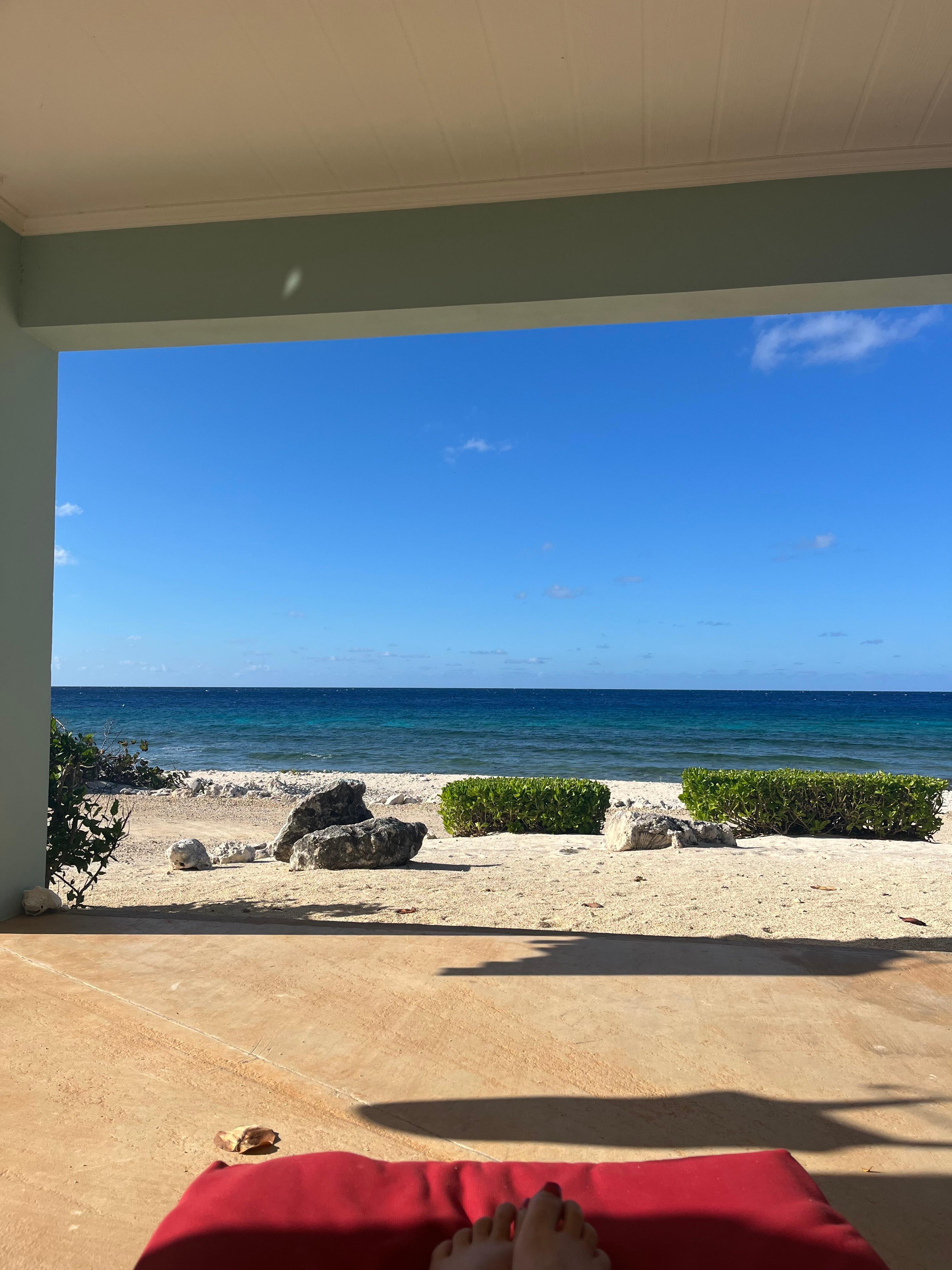 View of the beach from the front porch