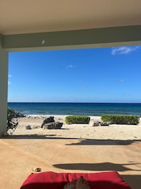 View of the beach from the front porch
