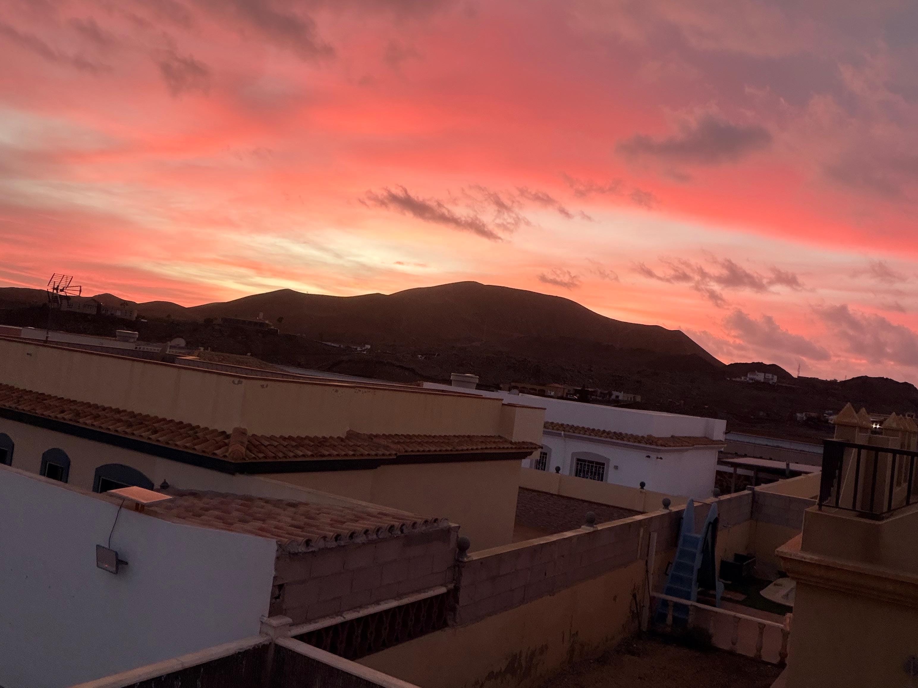 Sunset from the roof terrace