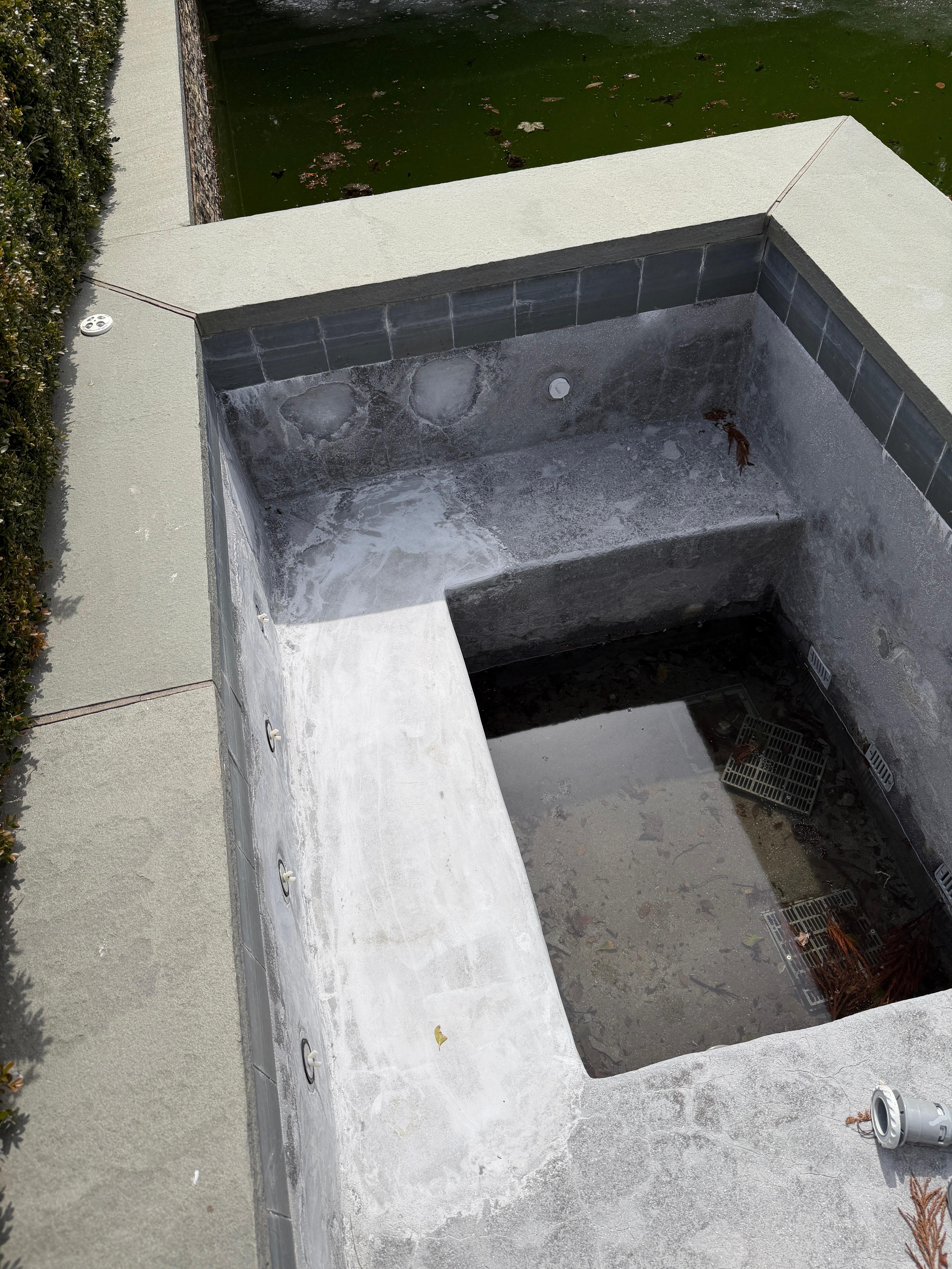 Hot tub empty and had leaves