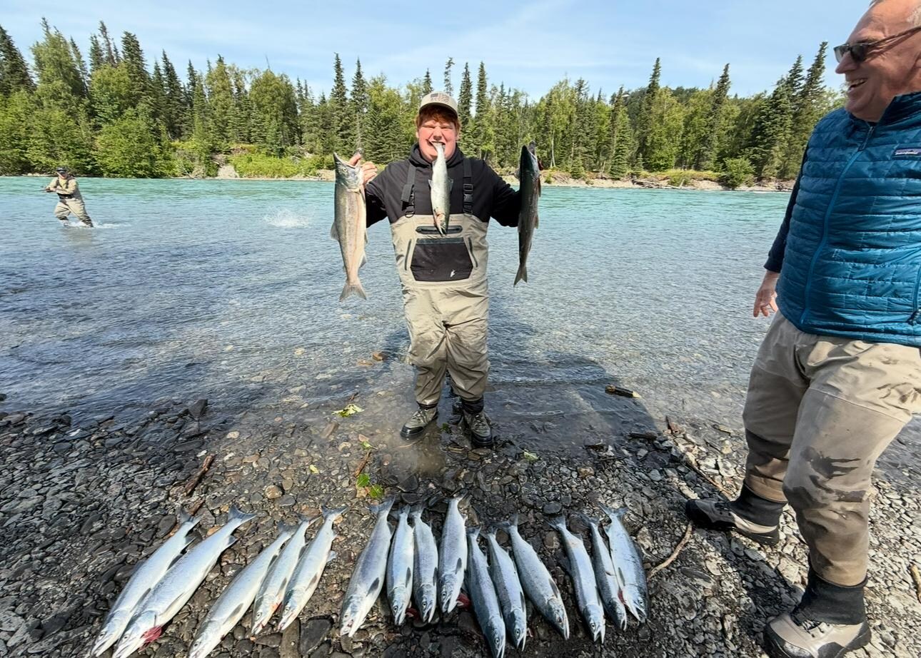 Fishing on the Kasilof River with Chasing Tales charter.