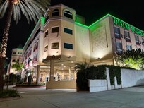 Hotel front at night
