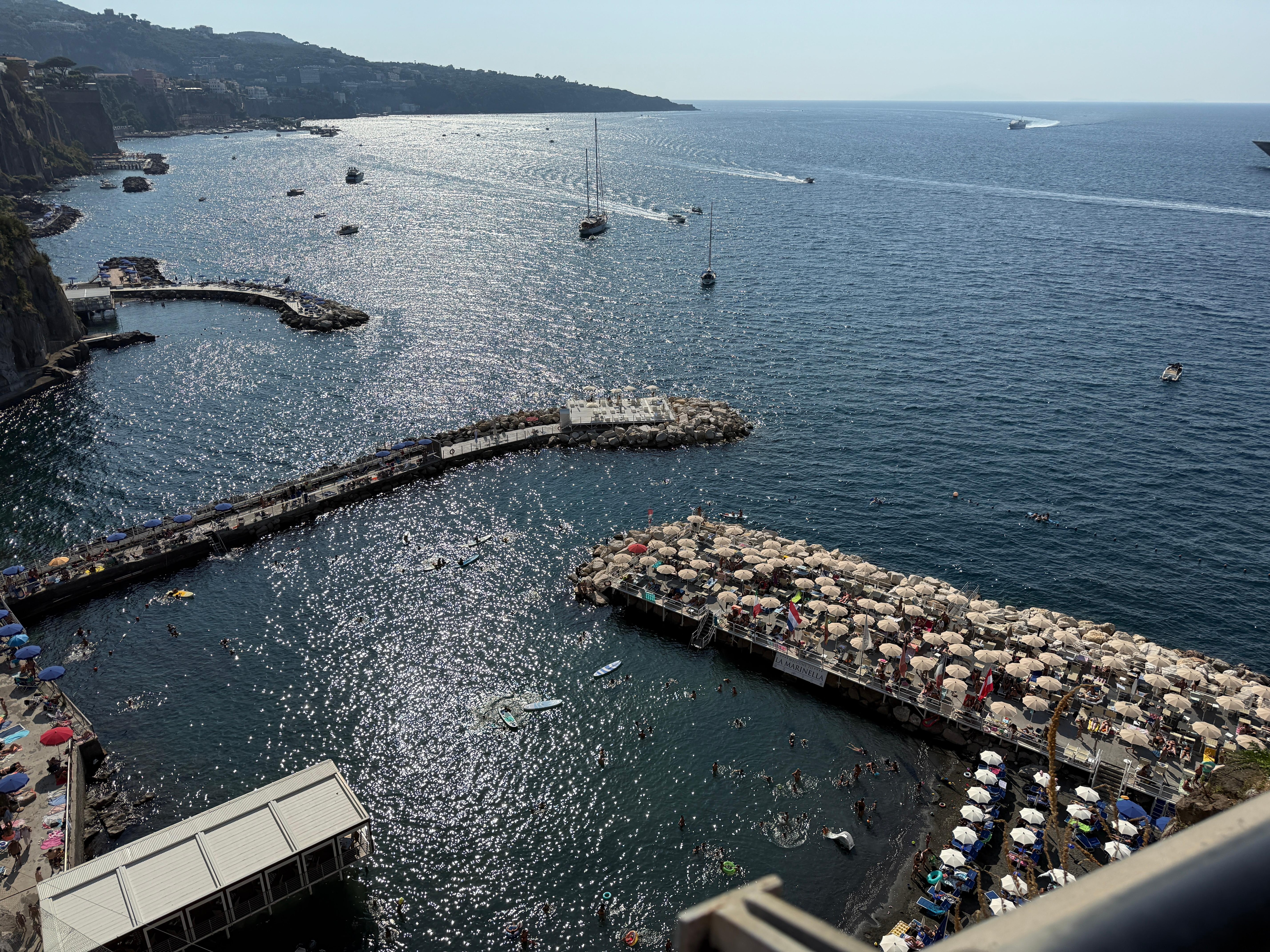 The sundeck on the ocean.  