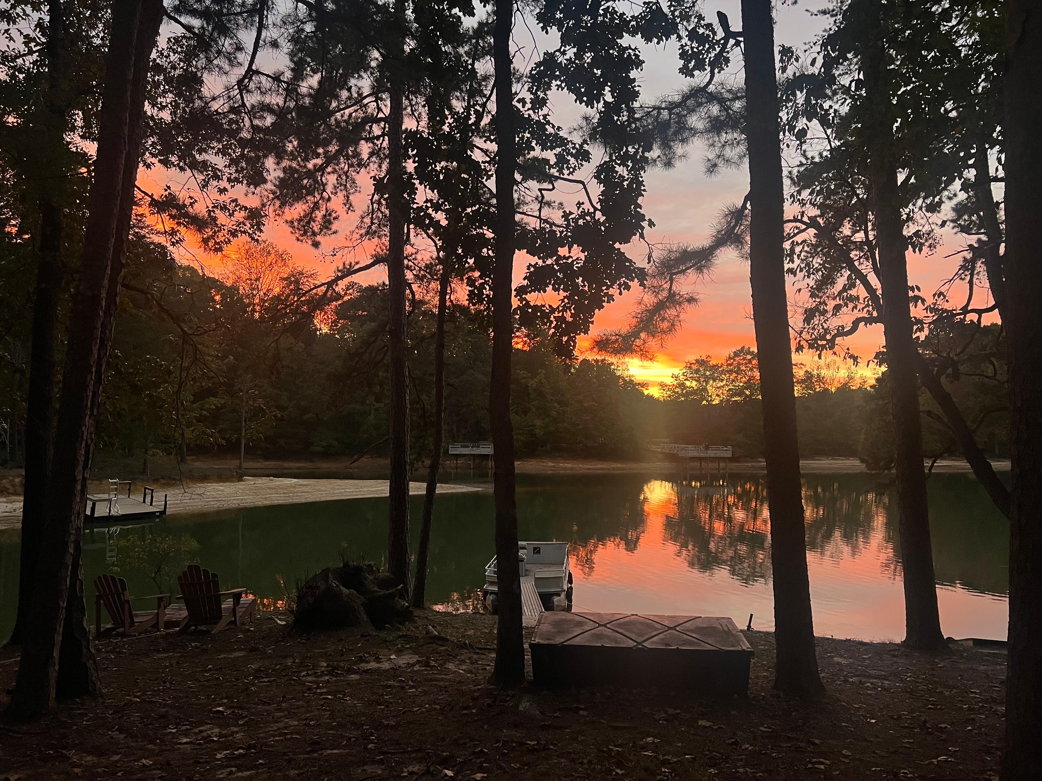 Beautiful sunset view from porch.
