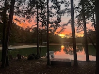 Beautiful sunset view from porch.