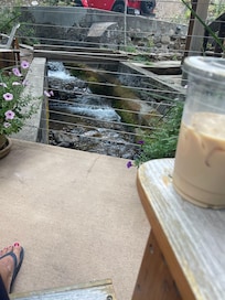 Peaceful sitting outside by the stream