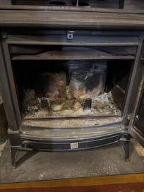 Fireplace was filthy and full of ash