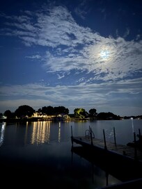 Night photo from the dock