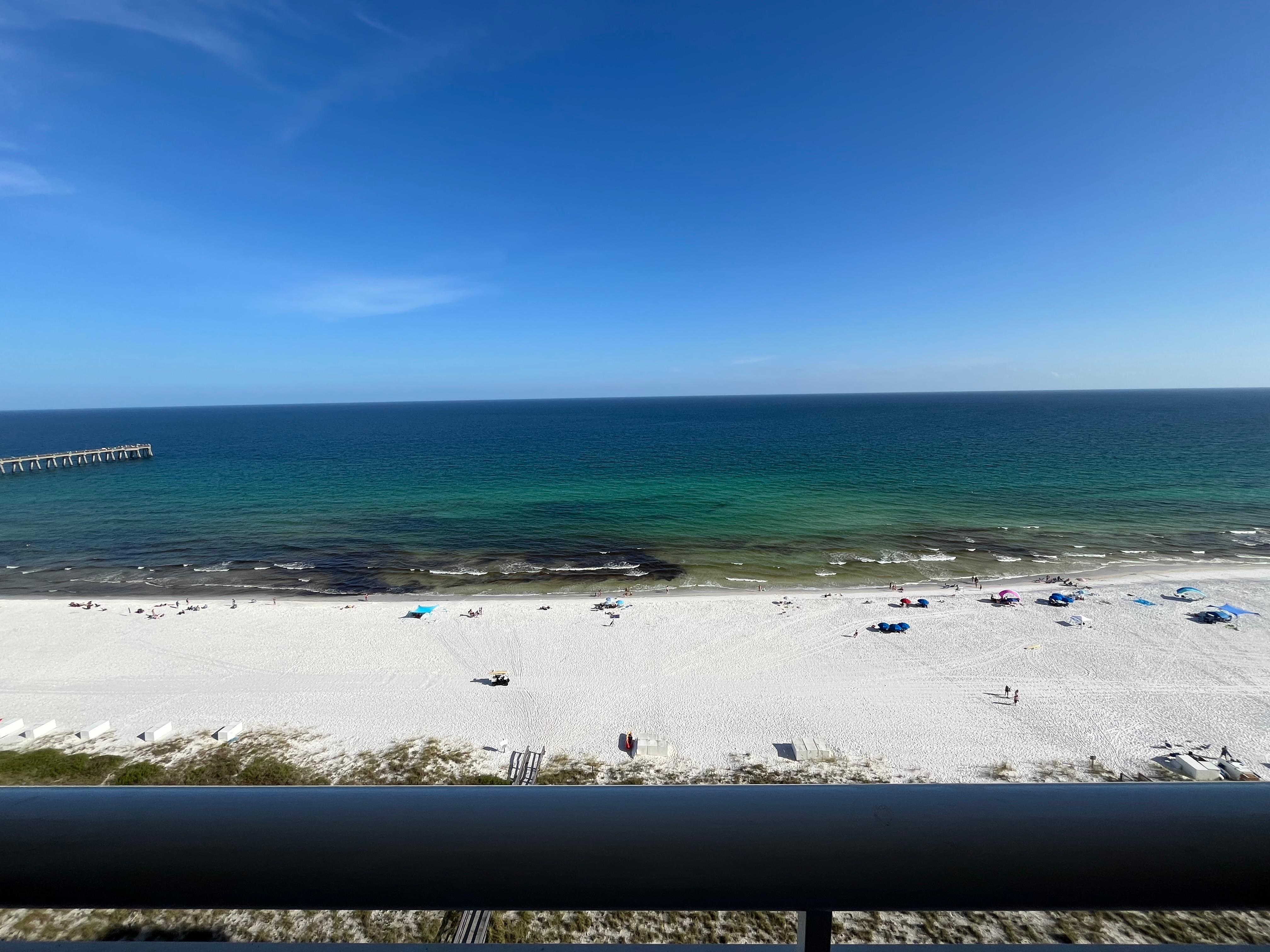 From the balcony. View from dining table was just blue sky and green water.
