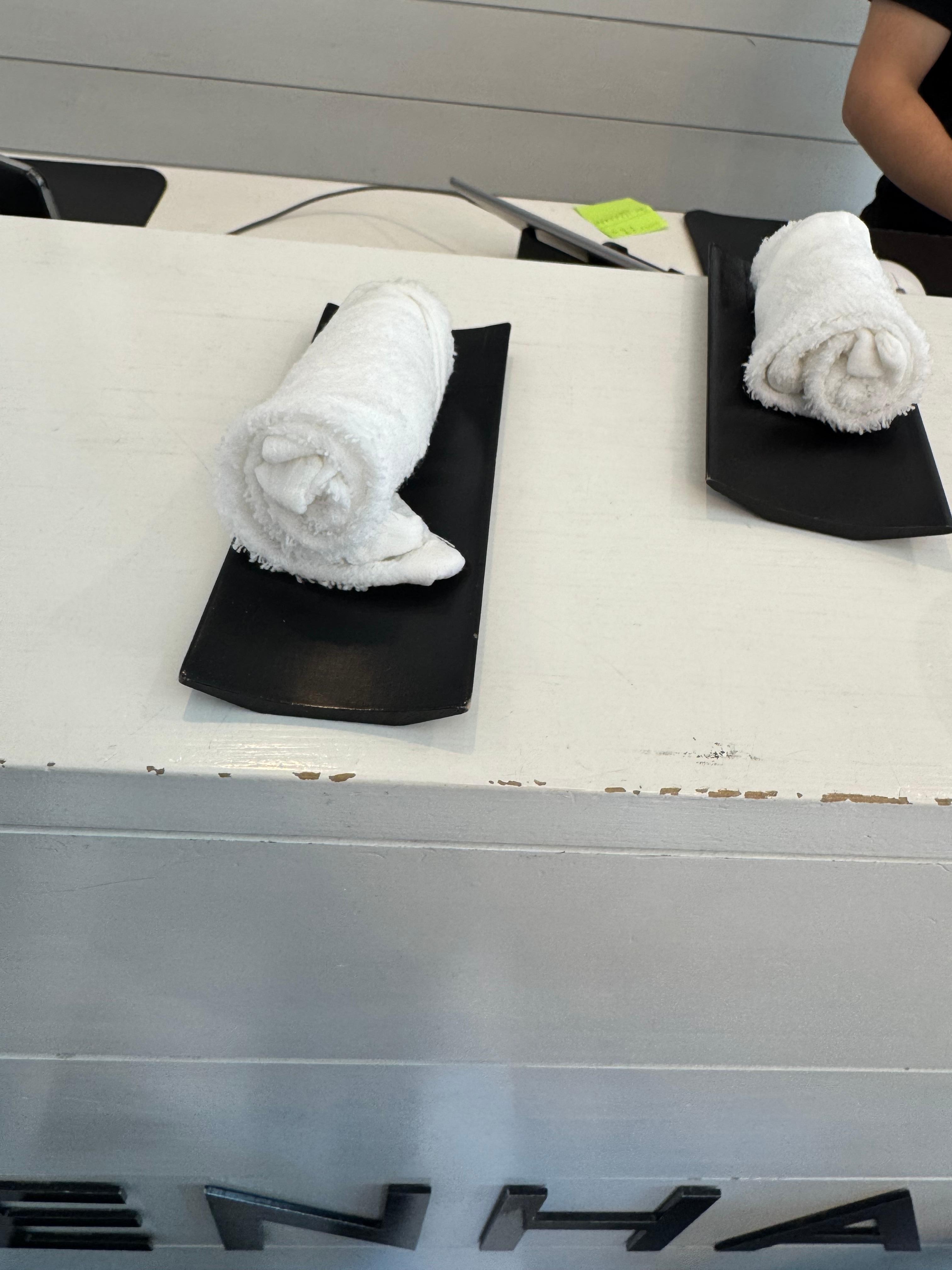 Welcome Eucalyptus hand towels at Check-In