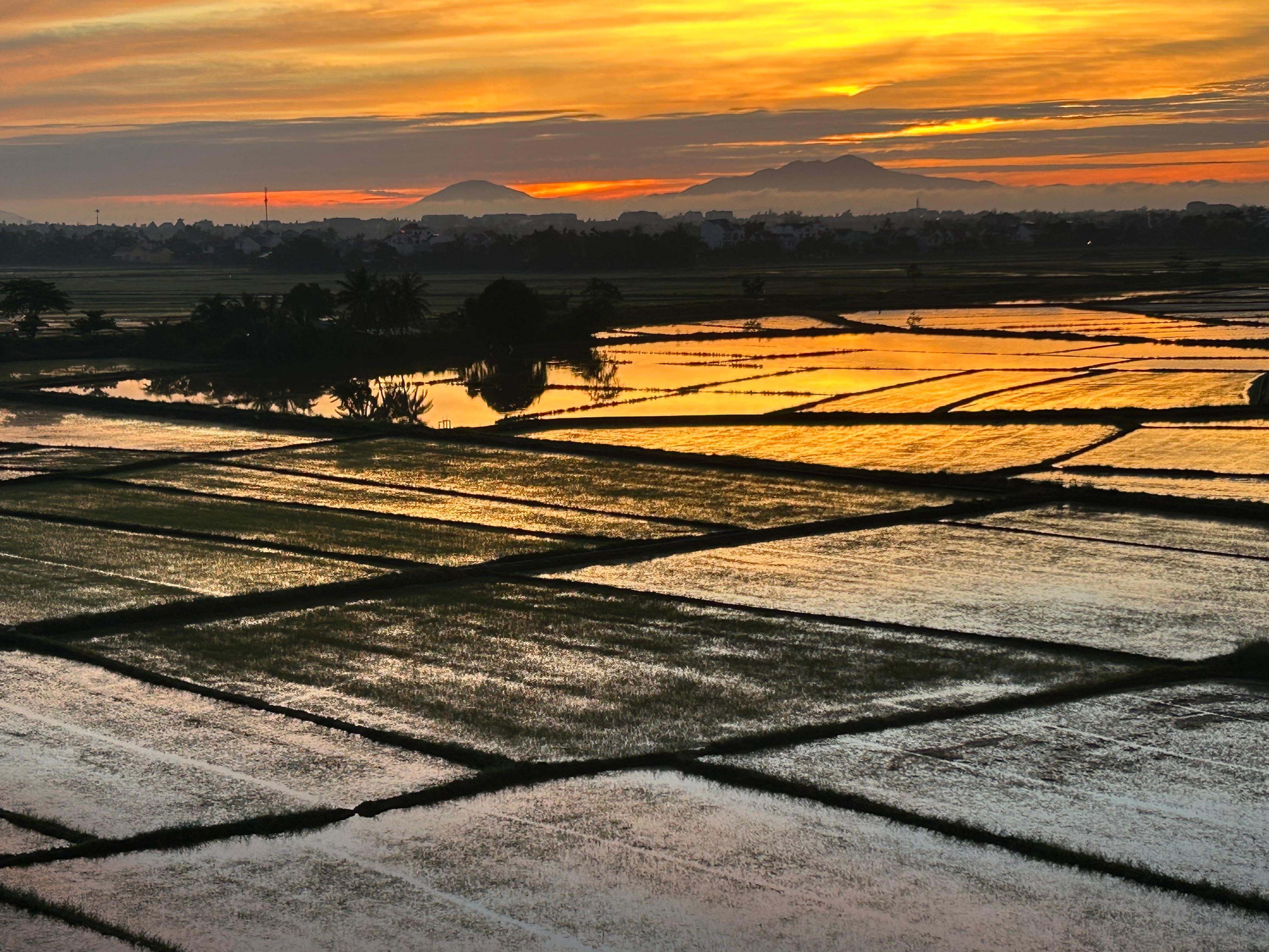 The view from our balcony at sunrise 