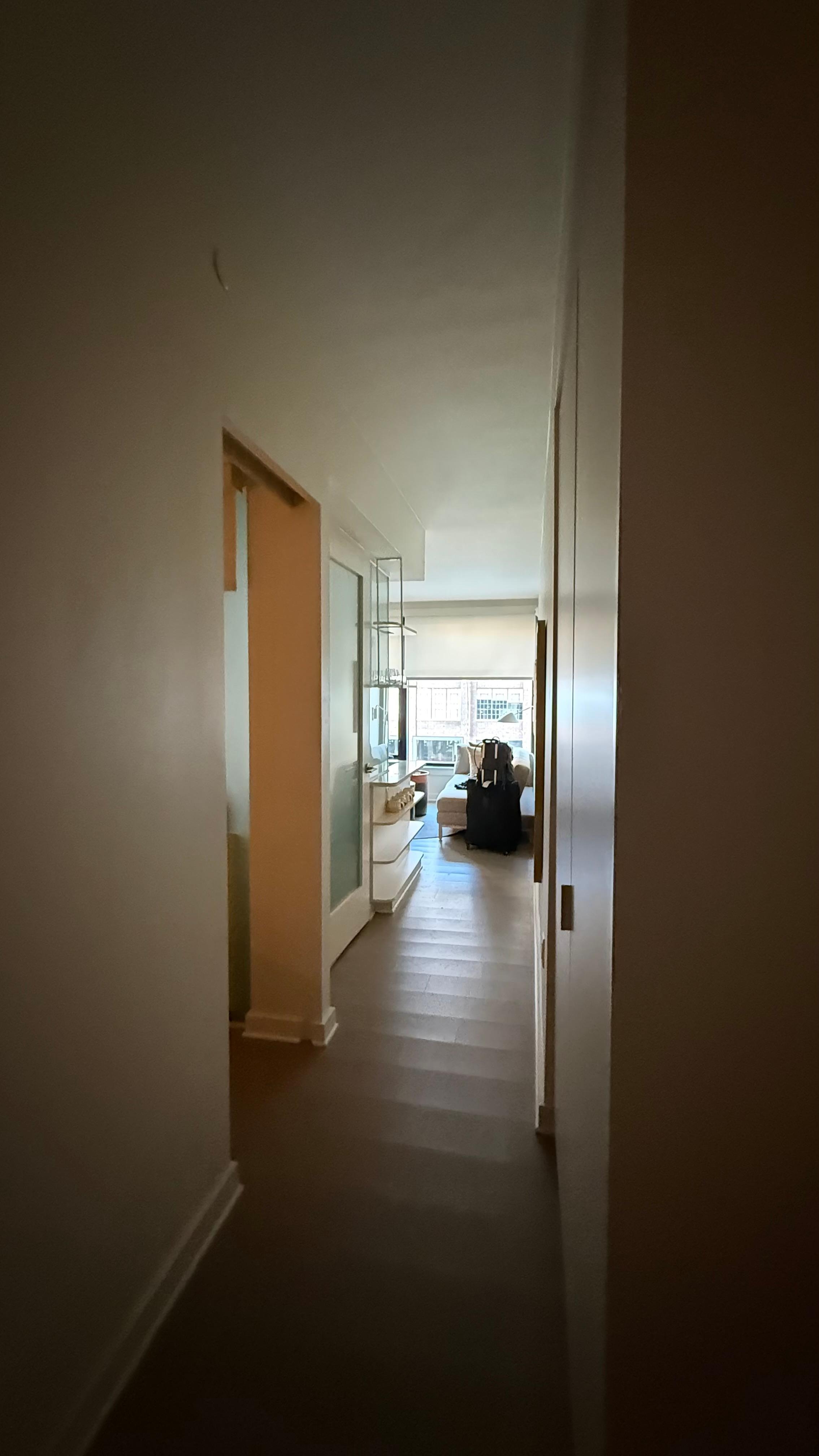 View from the entrance (bedroom on the left)