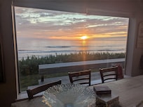 Sunset over the dining table.