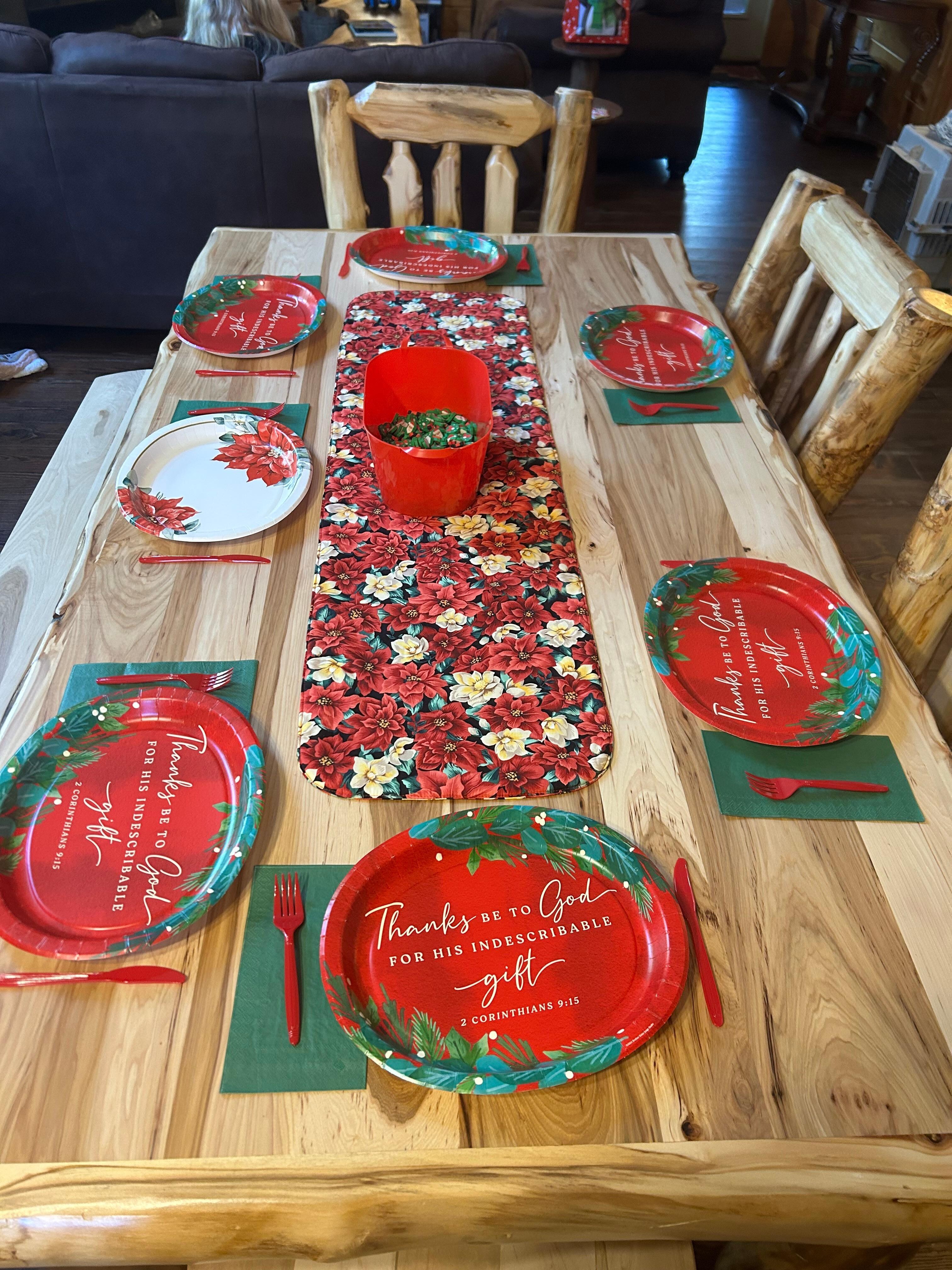 Beautiful dining table with plenty of room to seat seven.