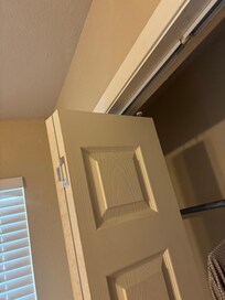 Closet door fell off when we opened it