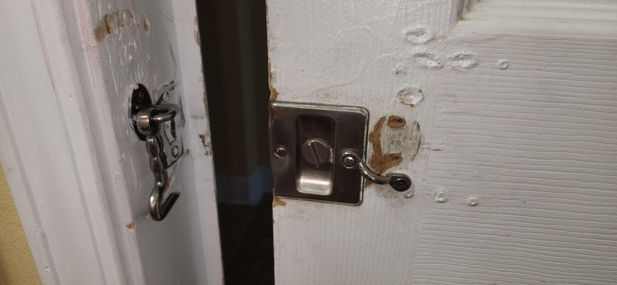 The locks on bathroom doors