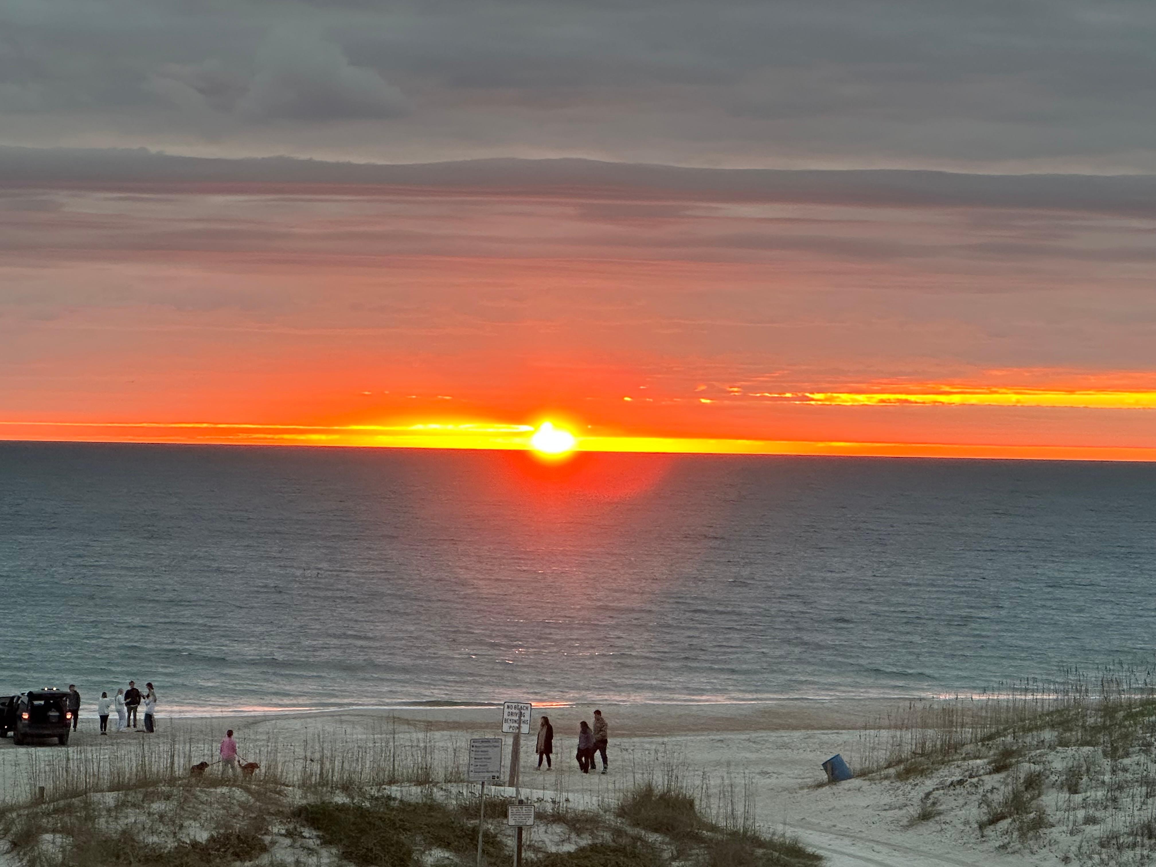 Beautiful sunrise from the balcony.