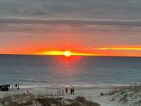 Beautiful sunrise from the balcony.