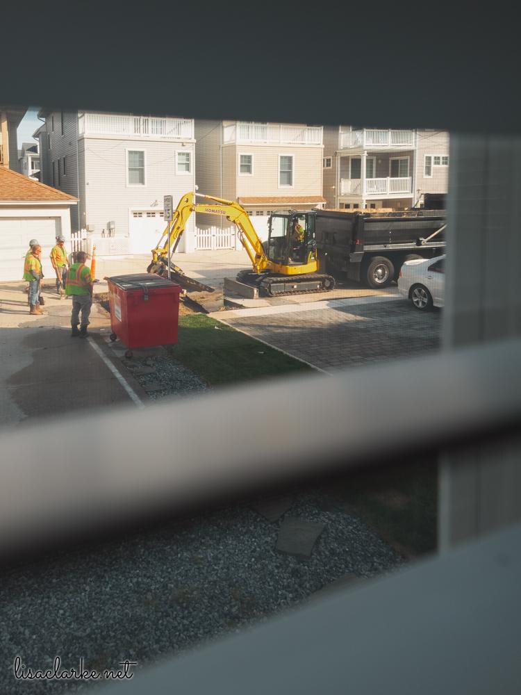 Construction out the back bedroom window