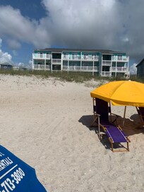Chair & umbrella rental $40/day or $150/week.  Well worth it.