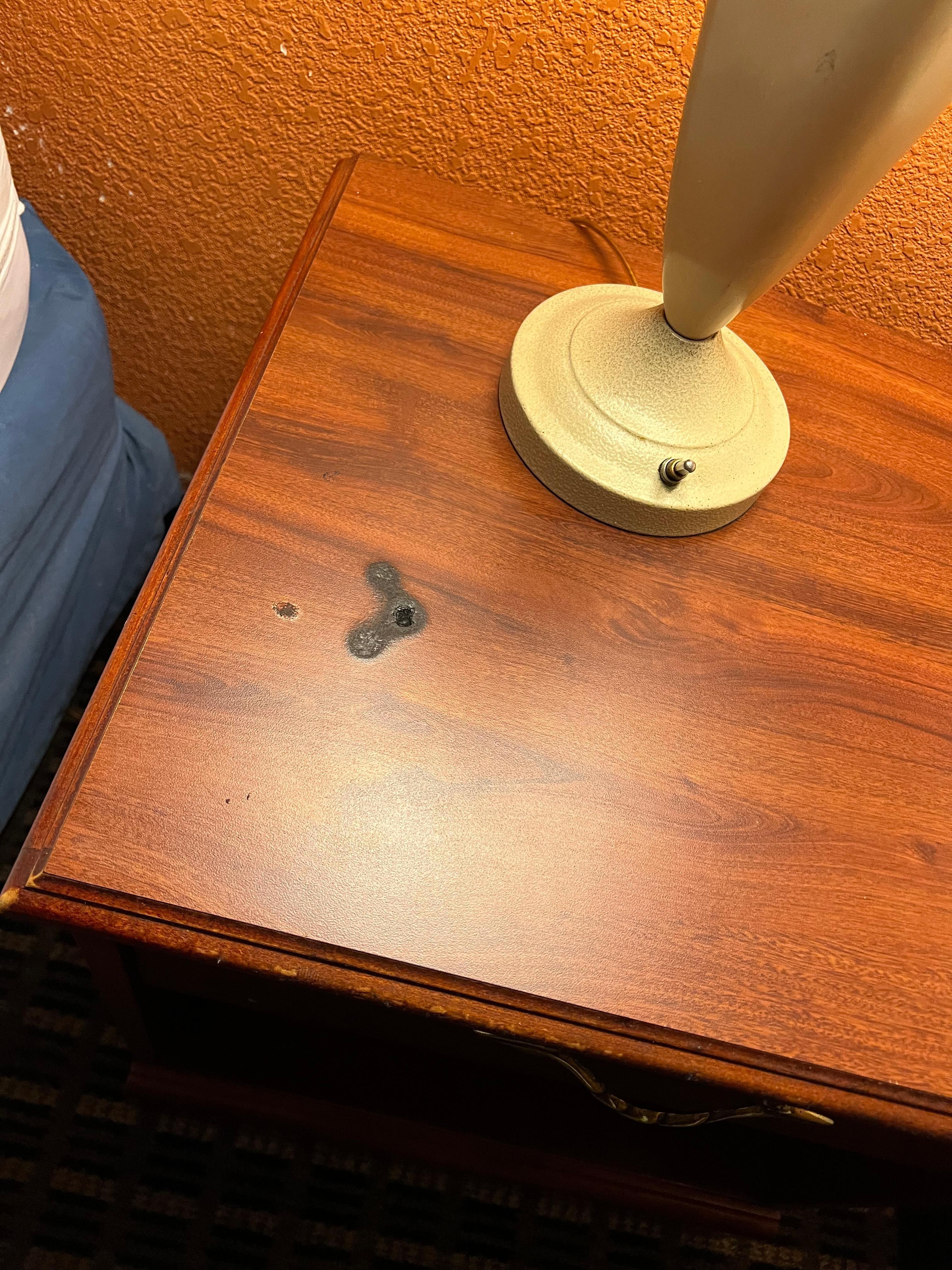 Burned circles in the table 