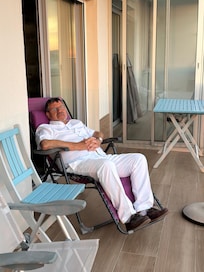 Relaxing on the balcony