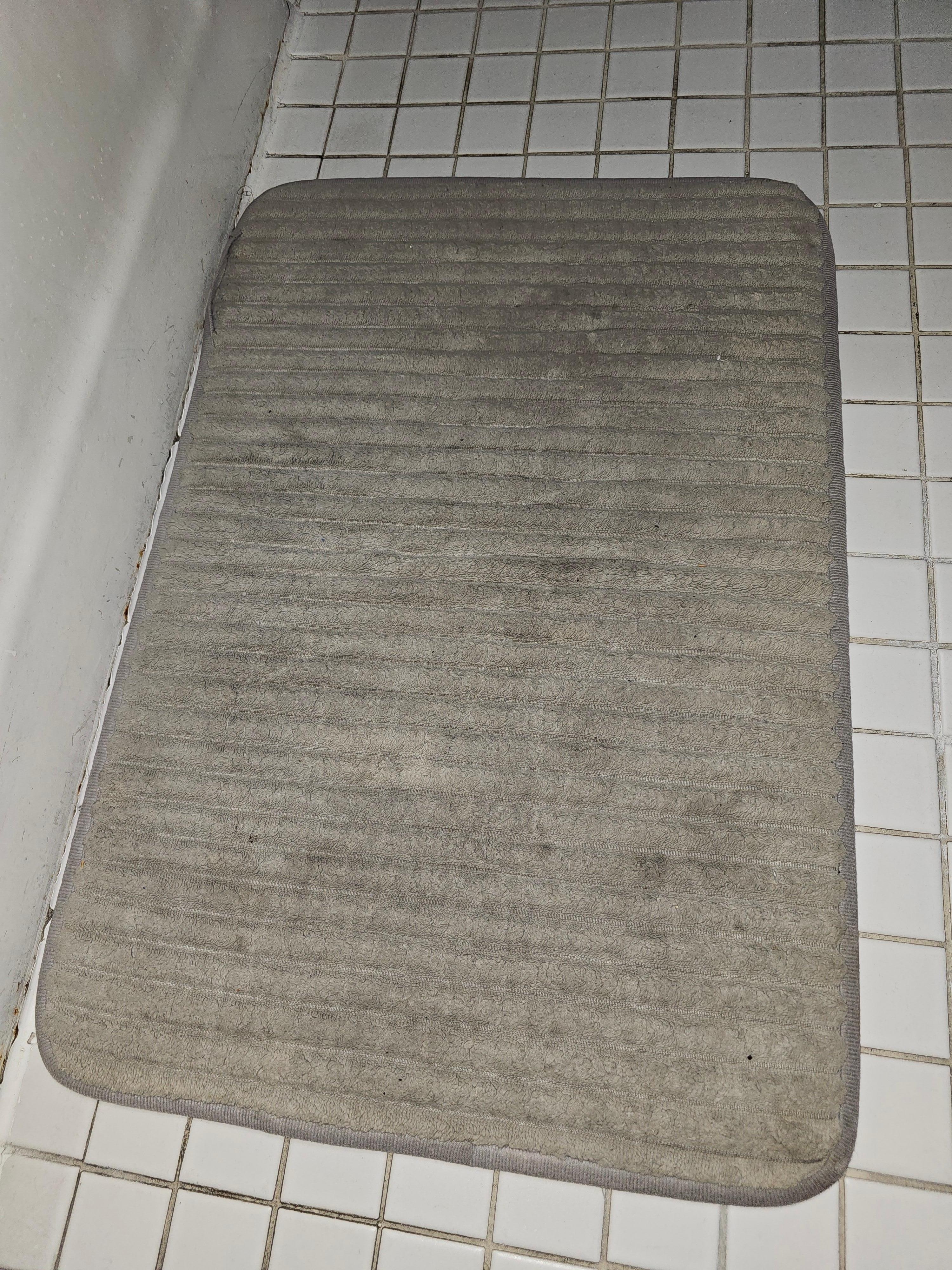 Dingy dirty bathroom mat