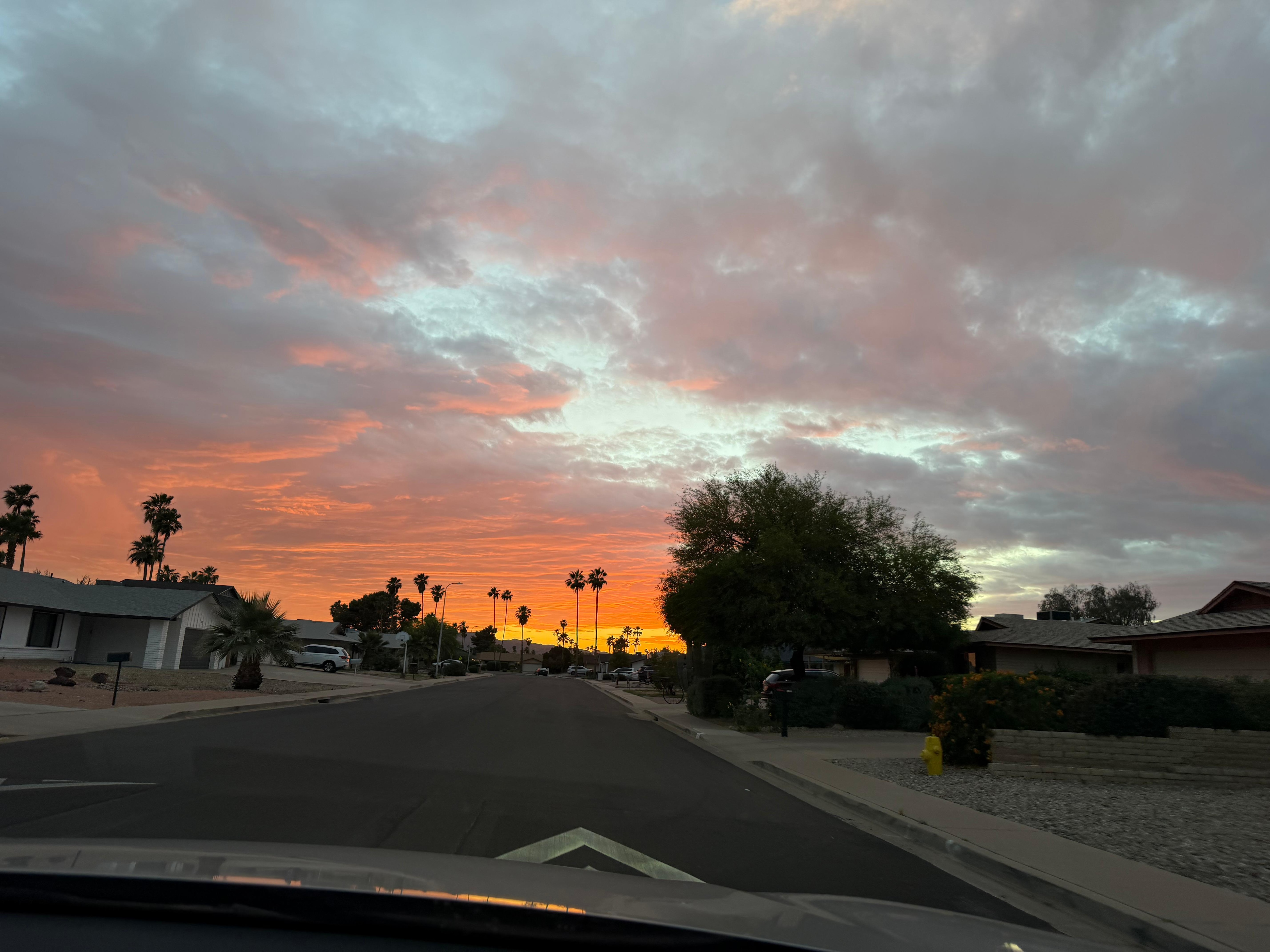 Beautiful sunsets on walks around the neighborhood 